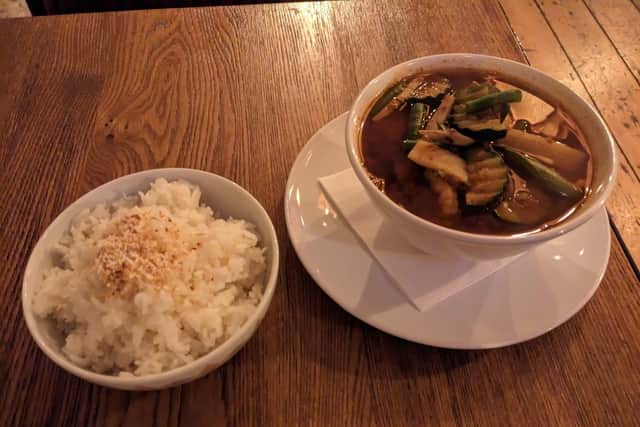 The Jungle Curry with coconut rice.