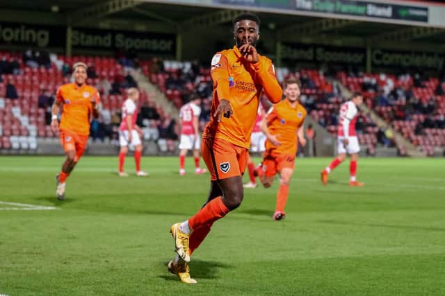 Jordy Hiwula has today agreed to remain at Fratton Park until the end of the season. Picture: Nigel Keene/ProSportsImages