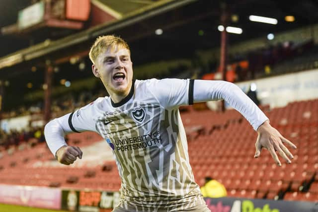 Paddy Lane netted the second goal of his Pompey career in the impressive 3-2 success at Barnsley. Picture: Jason Brown/ProSportsImages