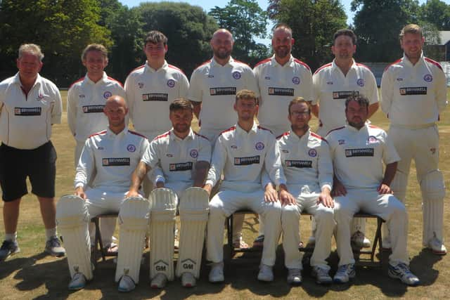 Portsmouth & Southsea. Back (from left): Paul Barsby (coach), Tom Benfield, Alex Davidson, Dean Lee, Jono Willey, Shaun Briggs, Jack Peach.Front: Matt Benfield, Jack Davies, Ben Saunders, Keiron Dunstan, Max Goddard.