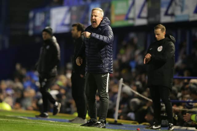 Kenny Jackett is concerned over the manner of Pompey's 'flat' first-half display in the 3-0 win over Rochdale. Picture: Robin Jones/Getty Image