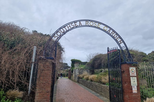 The rose garden at the former site of Lumps Fort in Southsea.