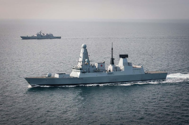 HMS Defender is currently alongside the English Channel.
