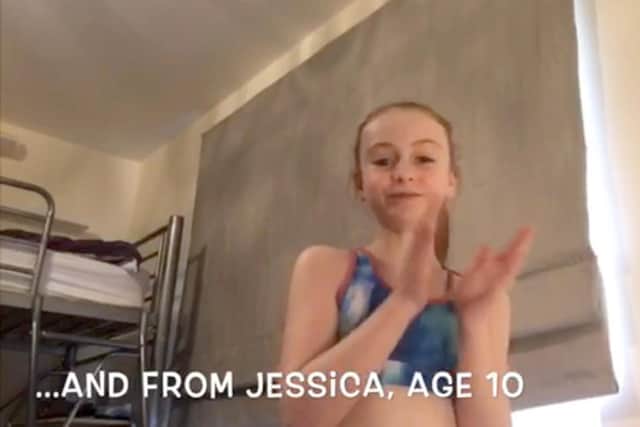 Jessica Venn, 10, applauds the NHS during a video she made to thank key workers.

Filmed, directed and edited by Jessica Venn age 10, shared by mum, Gemma.