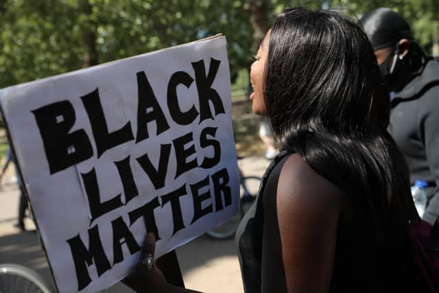 Protesters take part in a Black Lives Matter demonstration on June 1, 2020 in London. Picture: Dan Kitwood/Getty Images