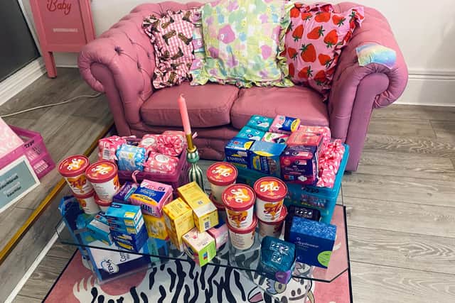 Owner of Baker Miller in Southsea, Mae Brogan, is collecting sanitary products throughout the month of January to donate to charity. She hopes to get at least 300 products.