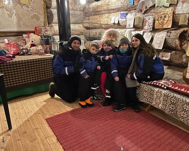 Jack Pullen met Santa in Lapland with his family in December