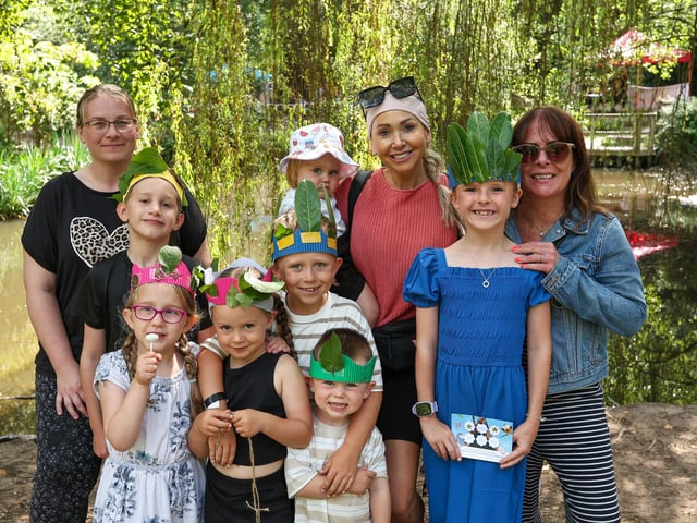 The Loveridge-Riches, Graham and Wilson families at Play Day event in Holly Hill Woodland Park, organised by Fareham Borough Council.Picture: Chris Moorhouse (140824-02)