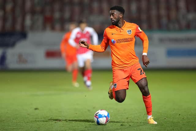 Jordy Hiwula has been an unused substitute 11 times this season - but yesterday signed a new deal to remain at Fratton Park. Picture: Nigel Keene/ProSportsImages