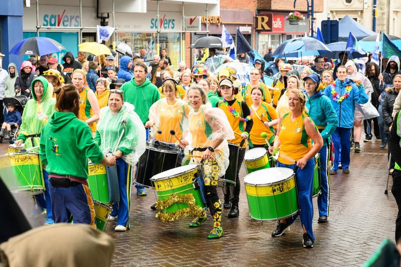 Pictured is: Fantastic drummers entertained the crowds
Picture: Keith Woodland (170721-64)