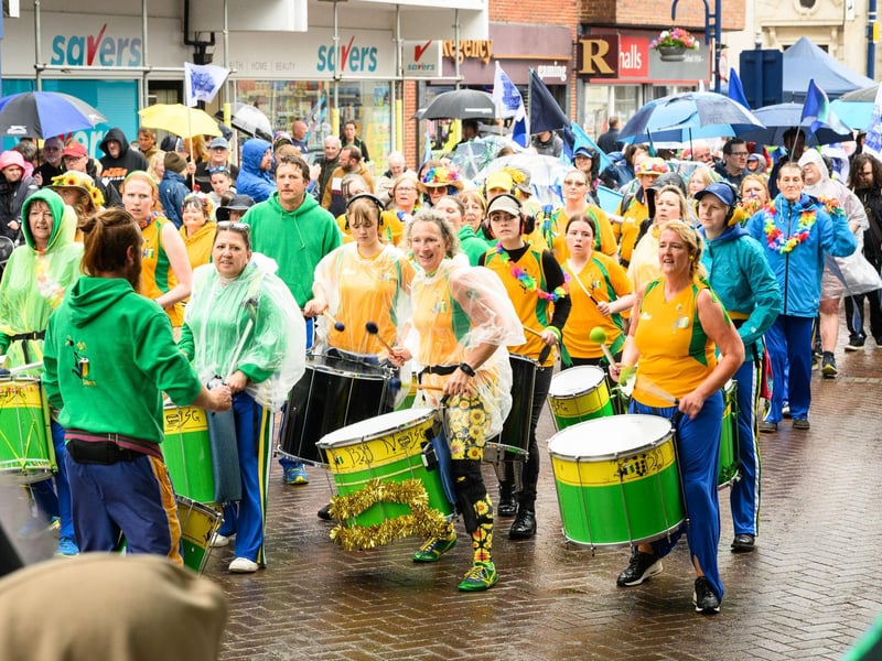 Pictured is: Fantastic drummers entertained the crowds
Picture: Keith Woodland (170721-64)