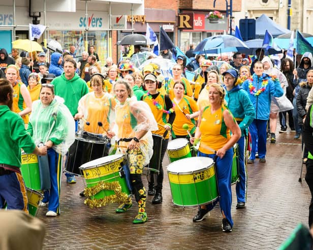 Pictured is: Fantastic drummers entertained the crowds
Picture: Keith Woodland (170721-64)