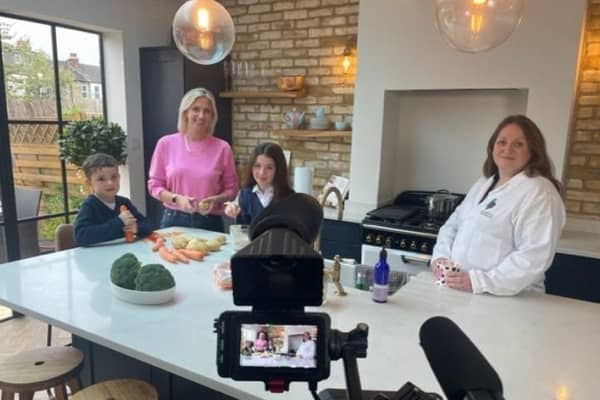 GMB reporter Michelle Morrison with her children and Dr Fay Couceiro from University of Portsmouth.