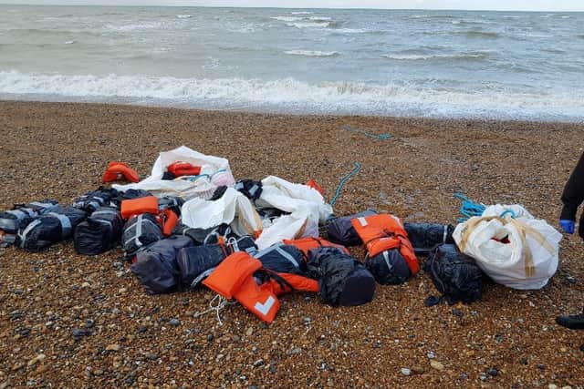 National Crime Agency (NCA) handout photo of a large number of packages believed to contain Class A drugs that have been found in Sussex. Picture: NCA/PA Wire