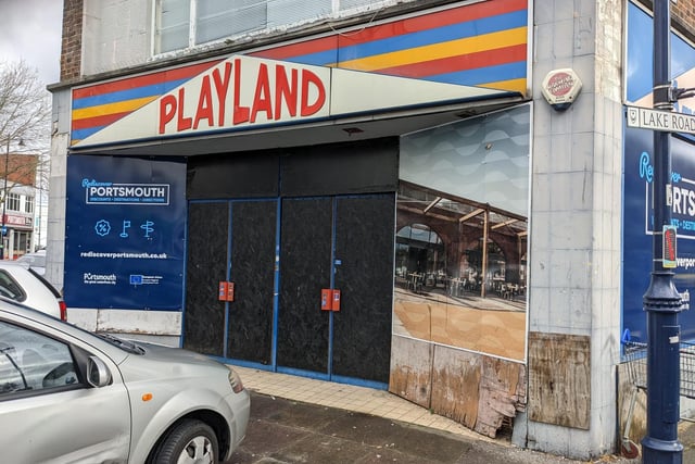 Playlands Amusements is a disused unit on the corner bewteen Commercial Road and Lake Road. Various new uses have been suggested for the building including a city council drop-in centre as part of the City Centre North regeneration scheme.