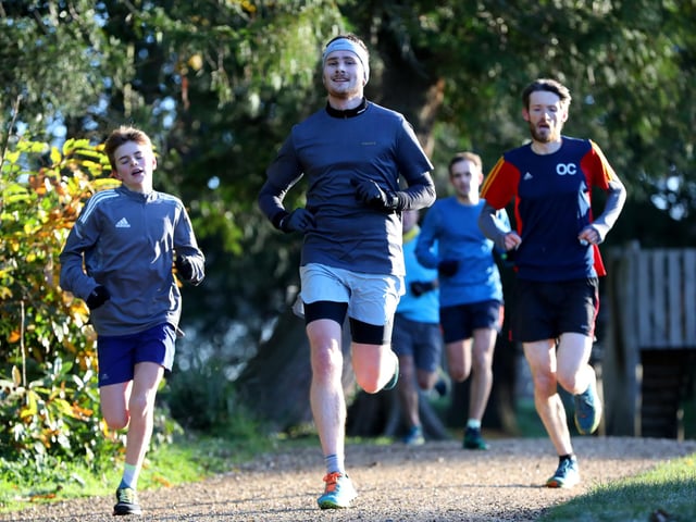 Runners break away at Staunton Country Park, Havant