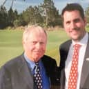 Former Hampshire golf captain Martin Young with the legendary Jack Nicklaus at The Concession Club.