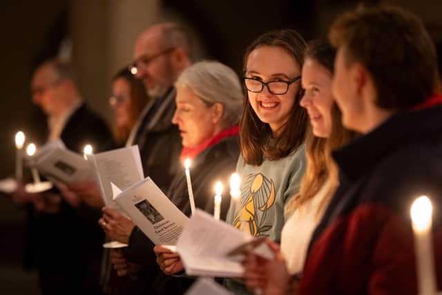 The candlelit carol service at Portsmouth Cathedral - one of four identical services from December 21-24
