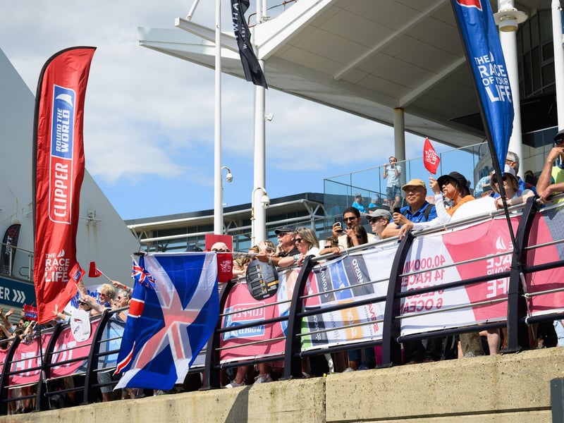 Family and crowds lined the railings at Gunwharf QuayPicture: Keith Woodland (270721-3)
