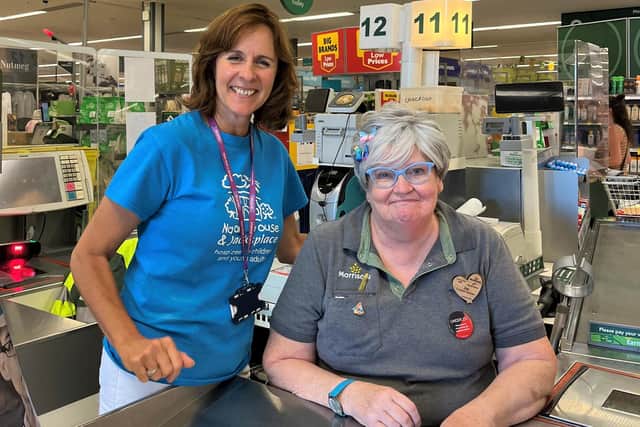 £5 million partnership- a Naomi House & Jacksplace fundraiser with a Morrisons staff member