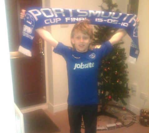 Harry Jewitt-White before Pompey's FA Cup win against Spurs at Wembley
