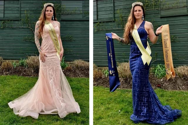 Portsmouth pageant contestant Lex Underdown has been crowned Ms Magical Smile 2021. Pictured: Lex sporting her various pageant titles