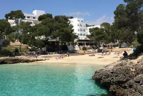 The view of Hotel Cala d'Or from the bay. Picture: Sardinia Yoga