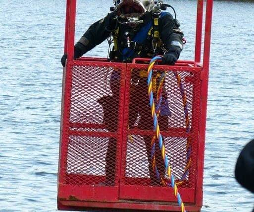 Dive survey of HMS Bronington. Pic Phil Owen