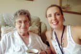 Valerie Emery from Portsmouth with her Age UK befriender Suzy, a nurse at Queen Alexandra Hospital, before the coronavirus pandemic