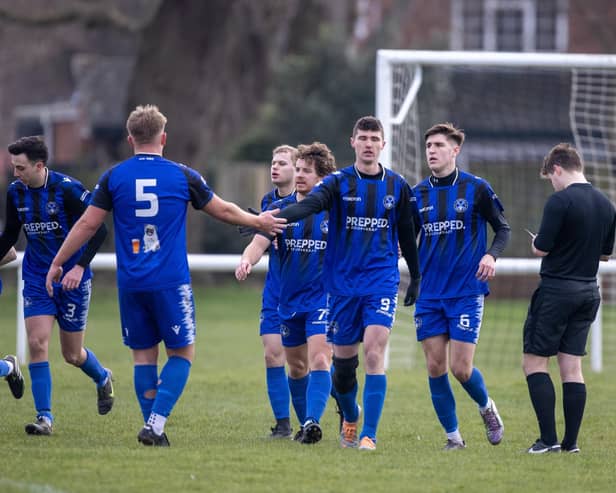 Clanfield have just scored again at Hayling United. Picture by Alex Shute