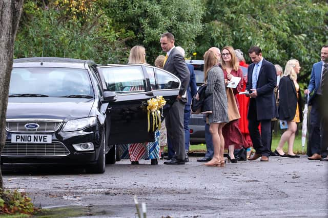 Friends and family leaving the service Picture: Alex Shute