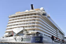 TUI cruise vessel Mein Schiff 3 becomes the largest ship ever to sail into Portsmouth harbour on Friday, May 26. Picture: Sarah Standing (260523-4461)