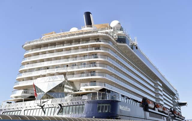 TUI cruise vessel Mein Schiff 3 becomes the largest ship ever to sail into Portsmouth harbour on Friday, May 26. Picture: Sarah Standing (260523-4461)