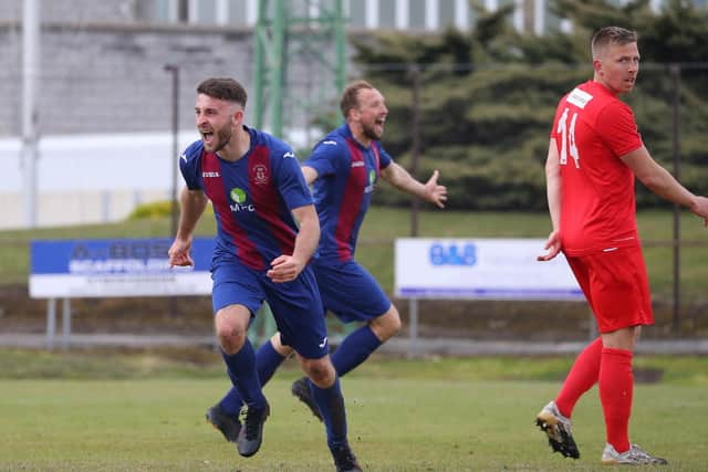 Harry Sargeant celebrates scoring against Flackwell Heath. Picture: Stuart Martin