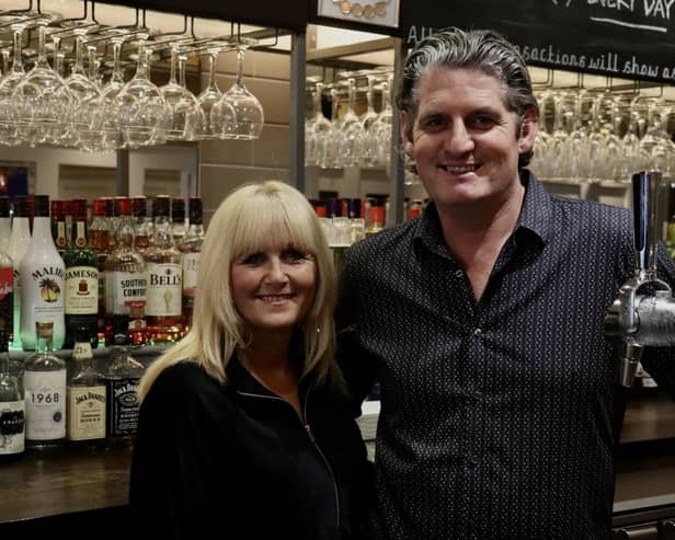 Richard Peckham and Debbie Moorhead from Sherlock's Bar in Southsea