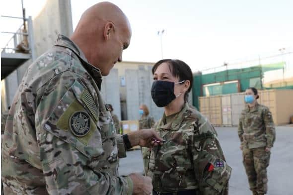 Royal Navy officer has received a prestigious US forces medal, presented by US Lieutenant General John Deedrick in Afghanistan.