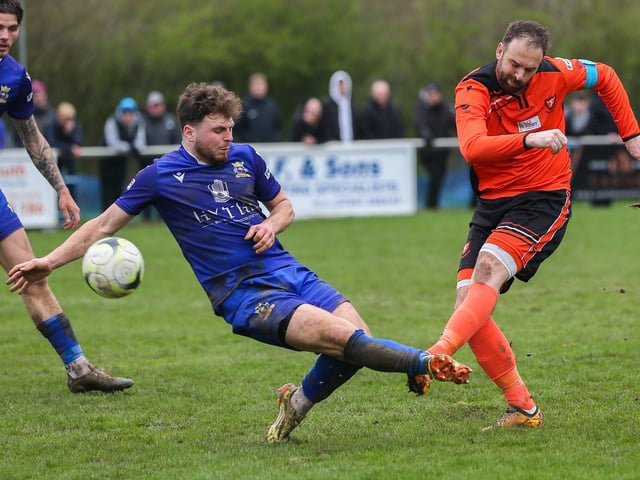 Portchester's Brett Pitman fires in a shot. Picture by Nathan Lipsham