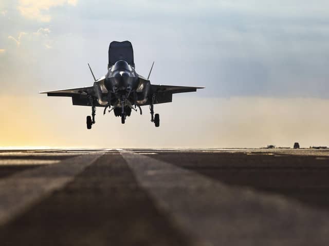 An F-35 landing on the deck of HMS Prince of Wales. Picture:  LPhot Finn Stainer- Hutchins/MoD Crown Copyright/PA Wire.