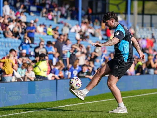 Jay Rosa stuns the Portsmouth FC crowd with jaw-dropping football skills during halftime.