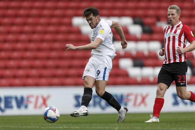 John Marquis scores Pompey's second goal at the Stadium of Light.  Picture: Daniel Chesterton/phcimages.com