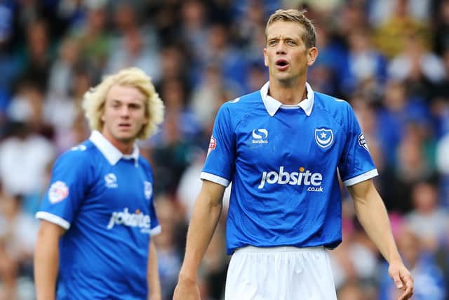 Paul Robinson during his Pompey days, with Jack Whatmough in the background. Picture: Joe Pepler