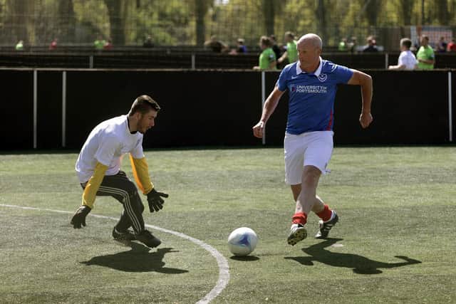 Now aged 53, Chris Burns was back on the south coast last weekend to take part in a charity five-a-side tournament, representing Pompey. Picture: Simon Hill Photography