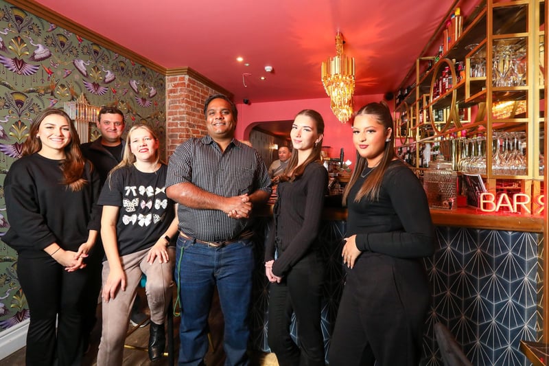 From left, Diana Shpegam (corr), architect/designer Rafal Orlikowski, Monica Tera, owner Bobby Tera, Amelia Savage-Reay and Cerys O'Shea. Bobby's Lounge - a new cocktail bar -  has opened in Marmion Road, Southsea
Picture: Chris Moorhouse