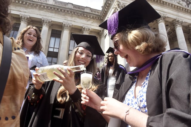 Portsmouth University students graduating on Tuesday, July 16, 2024, in The School of Education, Languages and Linguistics.Picture: Sarah Standing (160724-7223)