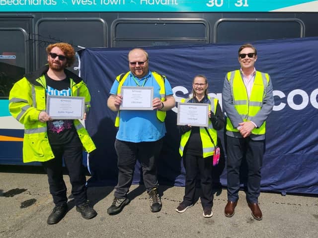 Cllr Chris Attwell, with the three winners