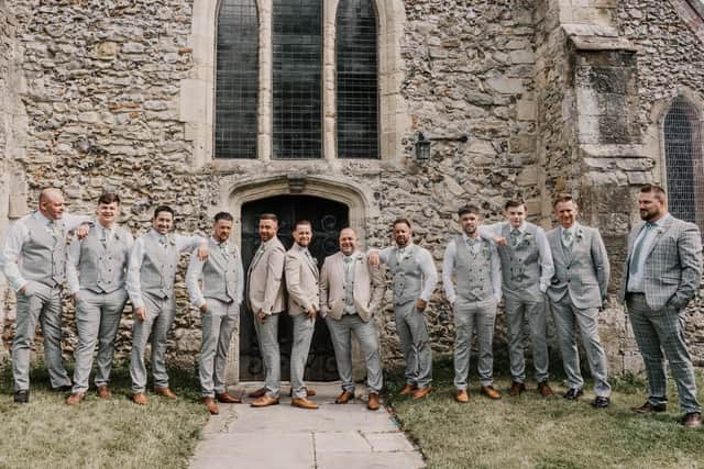 The groom's men at St Thomas a Becket Church, Warblington.
Picture: Carla Mortimer Wedding Photography