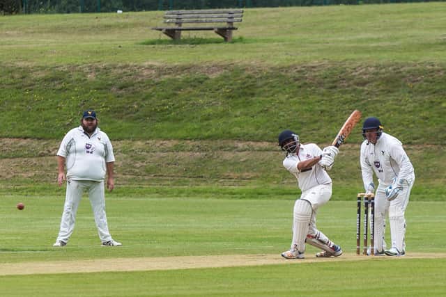 Romit Patel was out for a duck as Portsmouth & Southsea were rolled over for 48 by Division 3 South leaders Mudeford. Picture: Mike Cooter