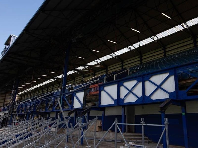 Redevelopment work also saw the original Archibald Leitch truss restored to transform the stand into one tier.
