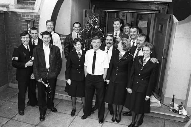 Cast of ITV television show The Bill on December 22, 1988.
