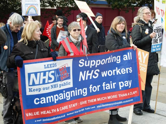 Thousands of campaigners and NHS workers have joined protests across England.